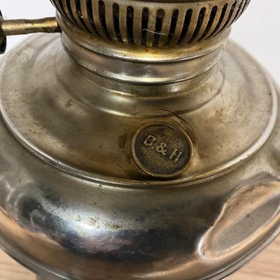 Antique B&H Nickel Oil Lamp