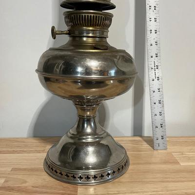 Antique B&H Nickel Oil Lamp