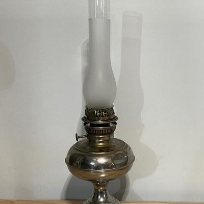 Antique B&H Nickel Oil Lamp