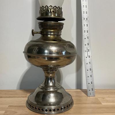 Antique B&H Nickel Oil Lamp
