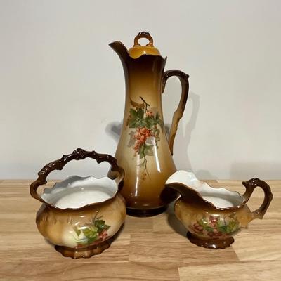Vintage Homer Laughlin(1900’s) Pitcher, sugar, cream set
