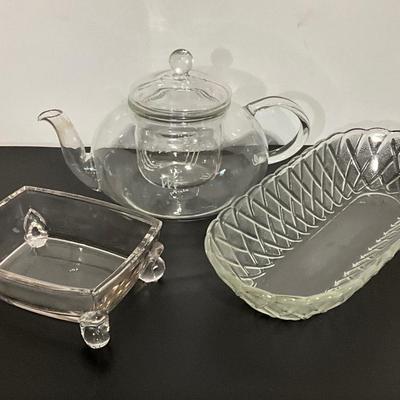 Pewter Serving tray with glassware