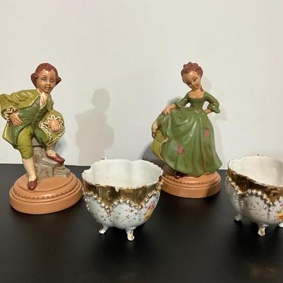 Vintage Germany cups with Holland English Molded Irishman/women