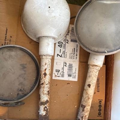 Vintage lights on metal poles
