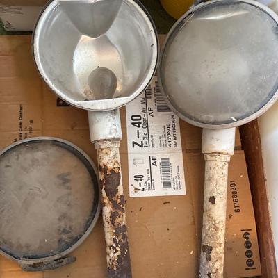 Vintage lights on metal poles