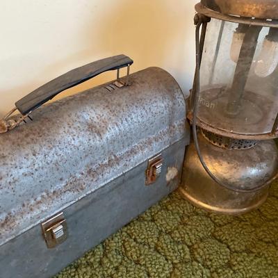 Vintage Coleman lantern with lunch box