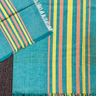 Vintage Hand Woven Mexican Linen tablecloth and napkins