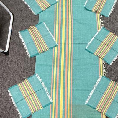 Vintage Hand Woven Mexican Linen tablecloth and napkins