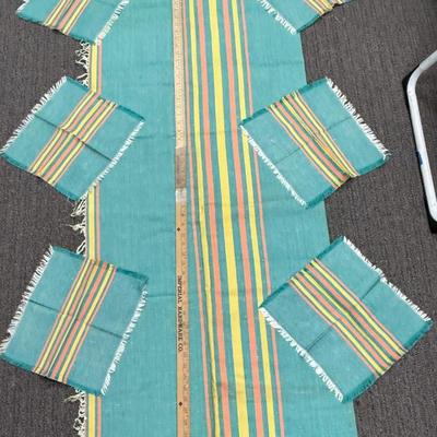 Vintage Hand Woven Mexican Linen tablecloth and napkins