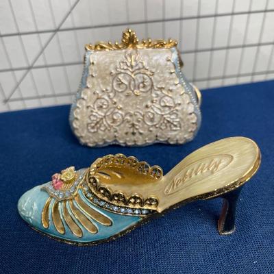 Metal Shoes and Purse that opens