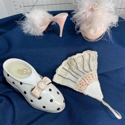 Pink and White Shoe Candle and more