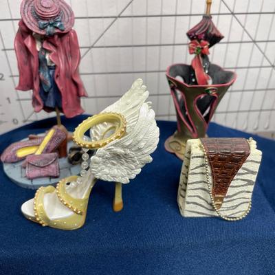 Assorted shoes and purses