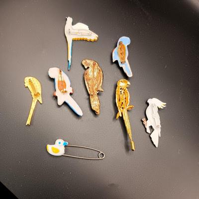 FOR THE BIRDS, BROOCHES AND PINS