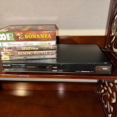 PHILLIPS DVD PLAYER AND BONANZA AND MOVIES ON DVD