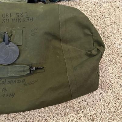1960'S US ARMY ISSUED WOOL BLANKET, COAT AND DUFFEL BAG