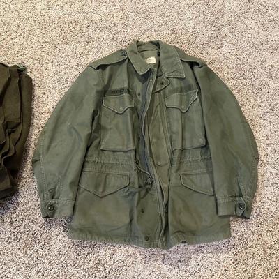 1960'S US ARMY ISSUED WOOL BLANKET, COAT AND DUFFEL BAG