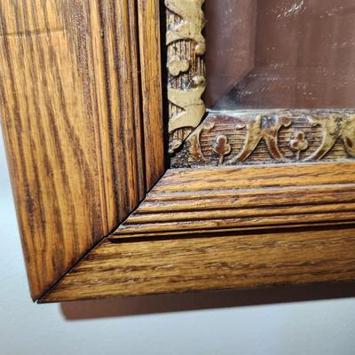 Heavy Wood Framed Beveled Mirror 26x30