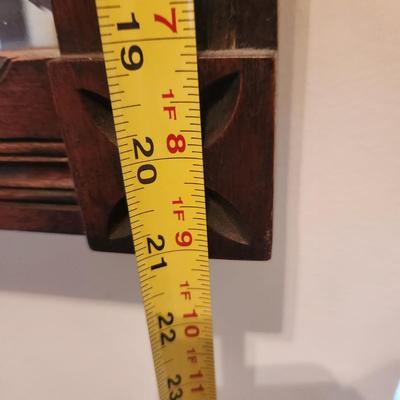 Heavy Wood Framed Beveled Mirror 23x21