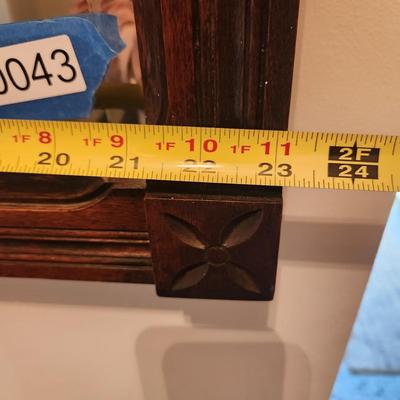 Heavy Wood Framed Beveled Mirror 23x21