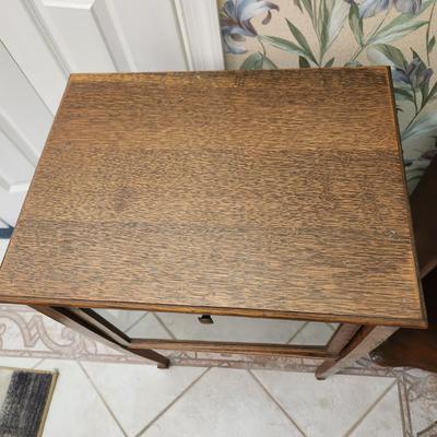Glass Display Case Table Drop down Door 20x15x29