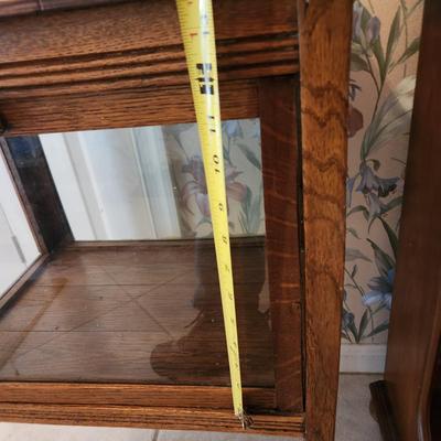Glass Display Case Table Drop down Door 20x15x29