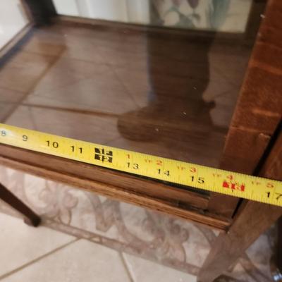 Glass Display Case Table Drop down Door 20x15x29