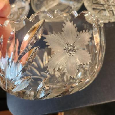 Clear Glass Lot, Cut Glass, Candle Holders , Bowls, Dishes Vase