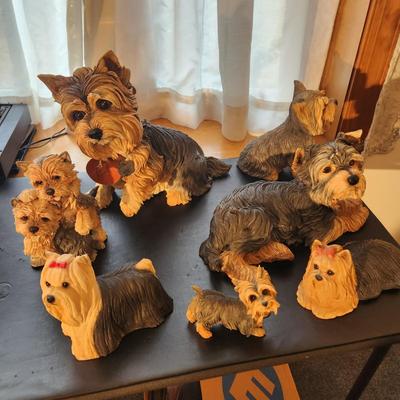 Lot of Yorkshire Terrier Dog Figurines Sandicast and others