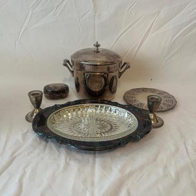 Duchin Sterling Candleholders & Silverplate Array (B2-MG)