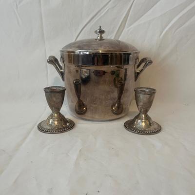 Duchin Sterling Candleholders & Silverplate Array (B2-MG)