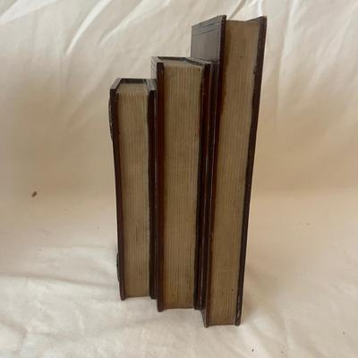 Antique Hitchcock Bible & Wooden Bookends (B2-MG)
