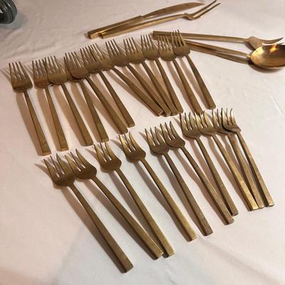 12 Person Thailand Brass Flatware (K-RG)