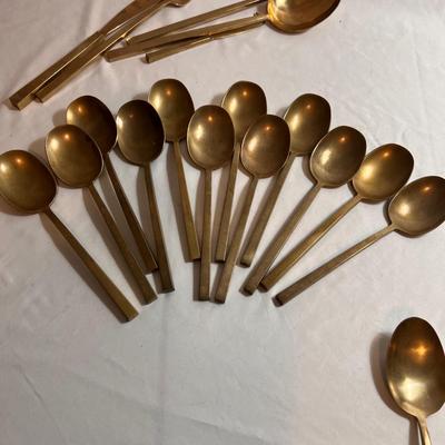 12 Person Thailand Brass Flatware (K-RG)