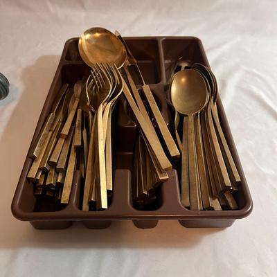 12 Person Thailand Brass Flatware (K-RG)