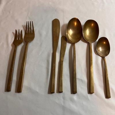 12 Person Thailand Brass Flatware (K-RG)