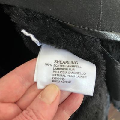 Black Leather and Suede Shearling Jacket S/M
