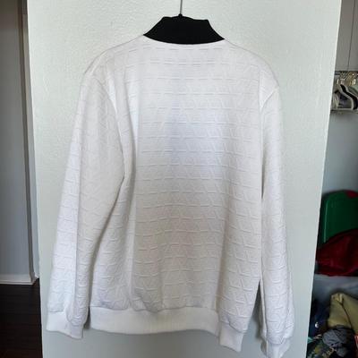 Quilted White Adidas Jacket with Black Trim, size 14