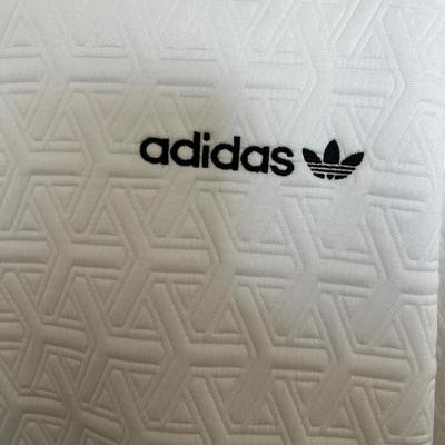 Quilted White Adidas Jacket with Black Trim, size 14