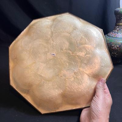 Cloisonné Enamel Garlic Head Vase & Shell Plate (LR-RG)
