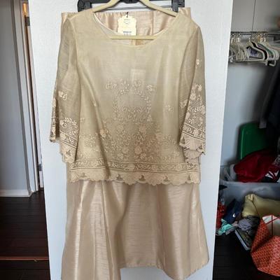 Linen and Silk Evening Gown by Raffaella, size 12