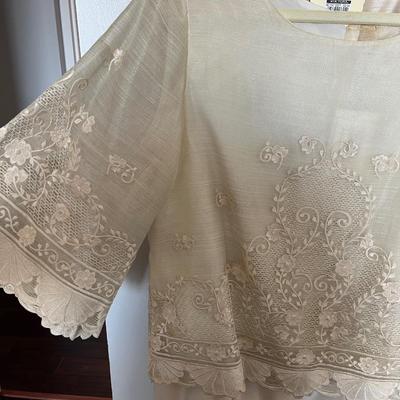 Linen and Silk Evening Gown by Raffaella, size 12