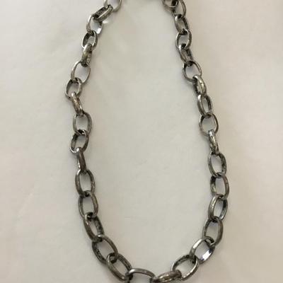 Silver toned chain link toggle clasp