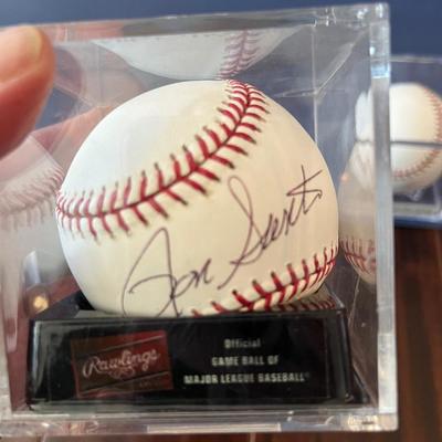 3 Signed Baseballs, Chicago Cubs, Caray, Santo and Zambrano