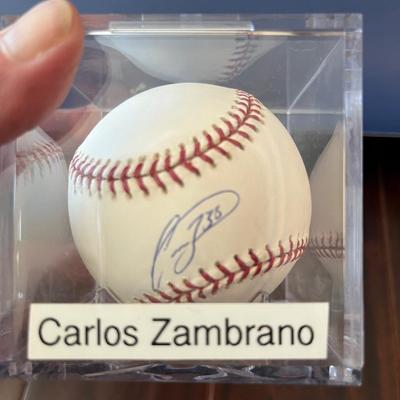 3 Signed Baseballs, Chicago Cubs, Caray, Santo and Zambrano