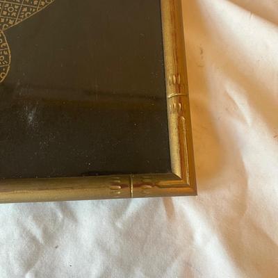 Asian Silk Screen Print in Bamboo Frame (LR-MG)