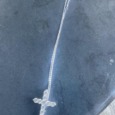 5.5 Carat Moissanite Cross Pendant Chain Necklace