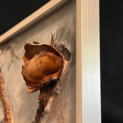 Signed 3D Nature Art & Slab Built Pottery Candle Holder (LR-RG)