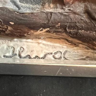 Signed 3D Nature Art & Slab Built Pottery Candle Holder (LR-RG)