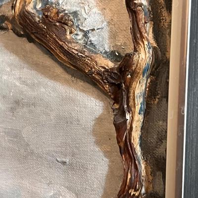 Signed 3D Nature Art & Slab Built Pottery Candle Holder (LR-RG)
