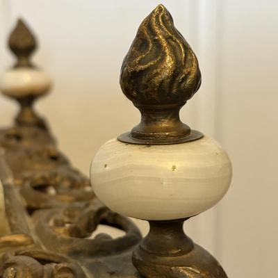 Ornate Brass and Marble Table (LR-ES)